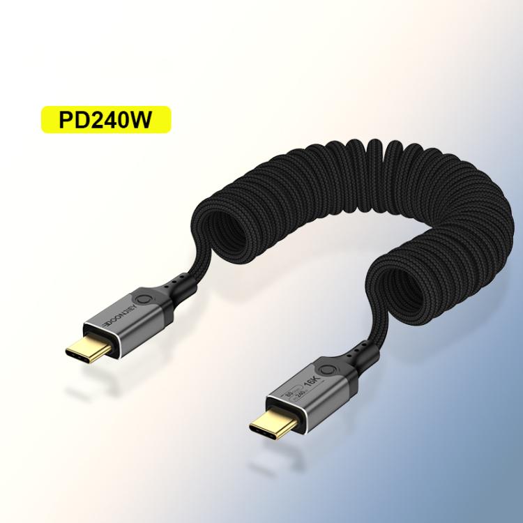DOONJIEY DJUSB510GR 80Gbps Type-C 16K HD Projection Spring Conversion Cable - Black