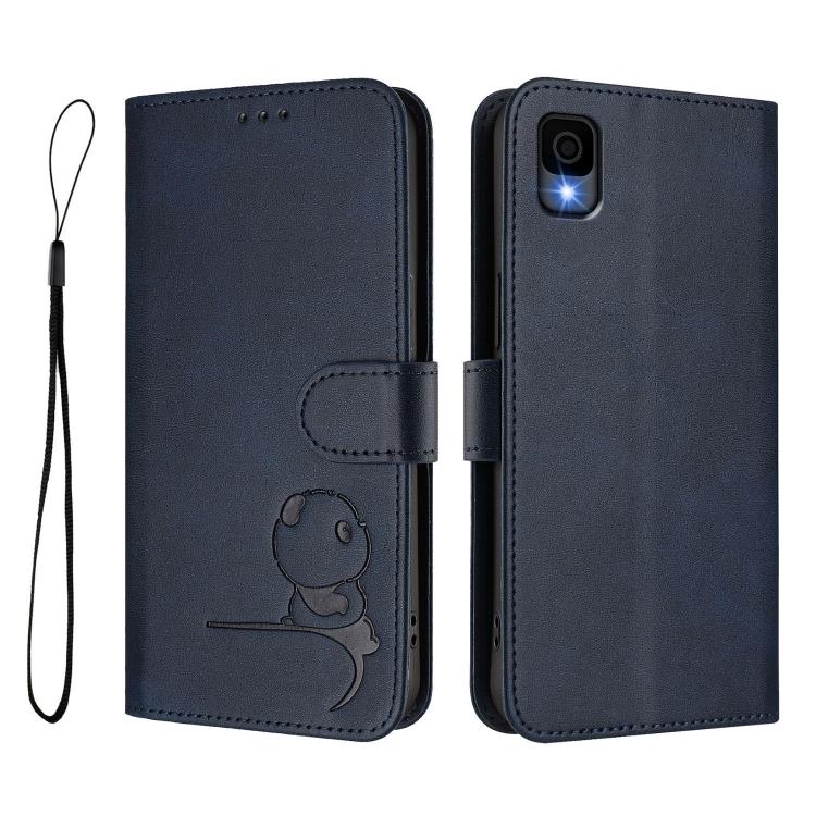 For TCL 30 Z / 30 LE T602DL Litter Panda Embossing RFID Leather Phone Case with Lanyard