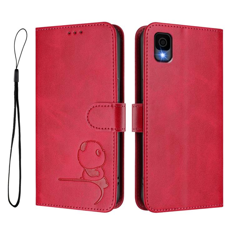 For TCL 30 Z / 30 LE T602DL Litter Panda Embossing RFID Leather Phone Case with Lanyard