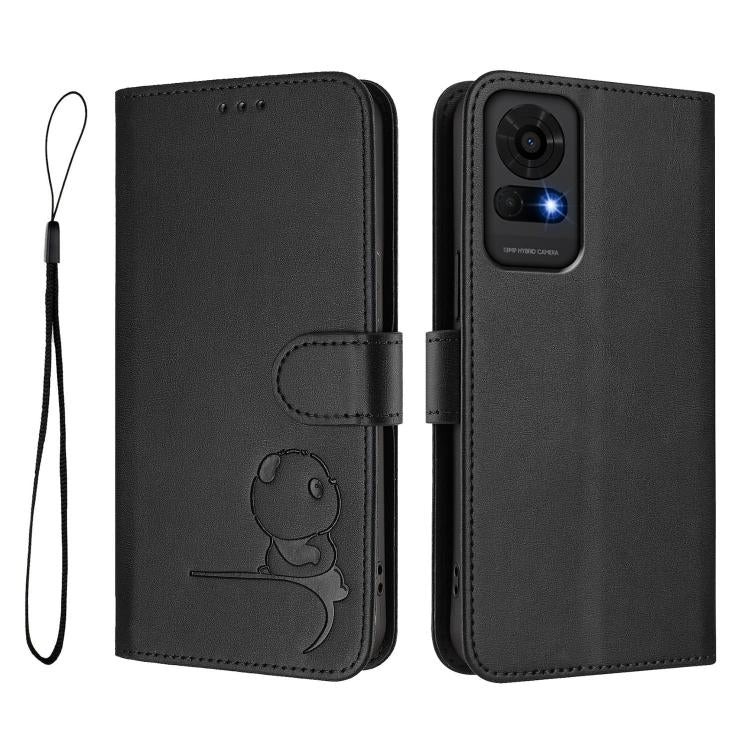 For TCL 50 LE T510SPP / K23/ K24 Litter Panda Embossing RFID Leather Phone Case with Lanyard