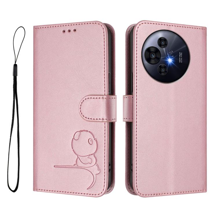 For TCL 50 Pro NxtPaper / 50 Nxtpaper Litter Panda Embossing RFID Leather Phone Case with Lanyard