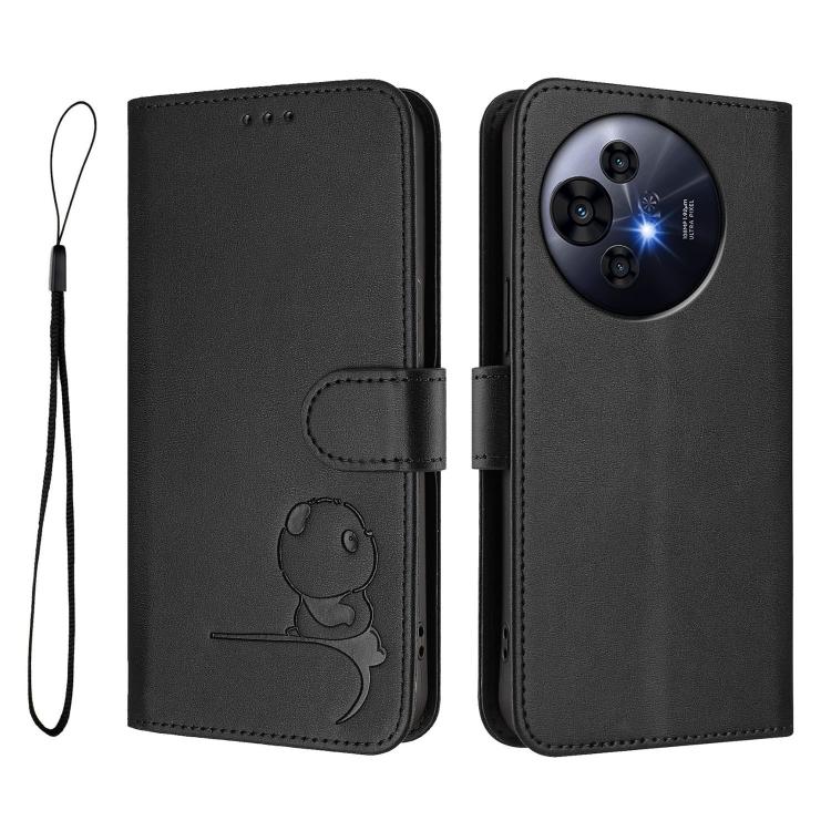 For TCL 50 Pro NxtPaper / 50 Nxtpaper Litter Panda Embossing RFID Leather Phone Case with Lanyard
