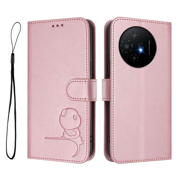 For TCL 50 XL / 50 XL NxtPaper 5G Litter Panda Embossing RFID Leather Phone Case with Lanyard
