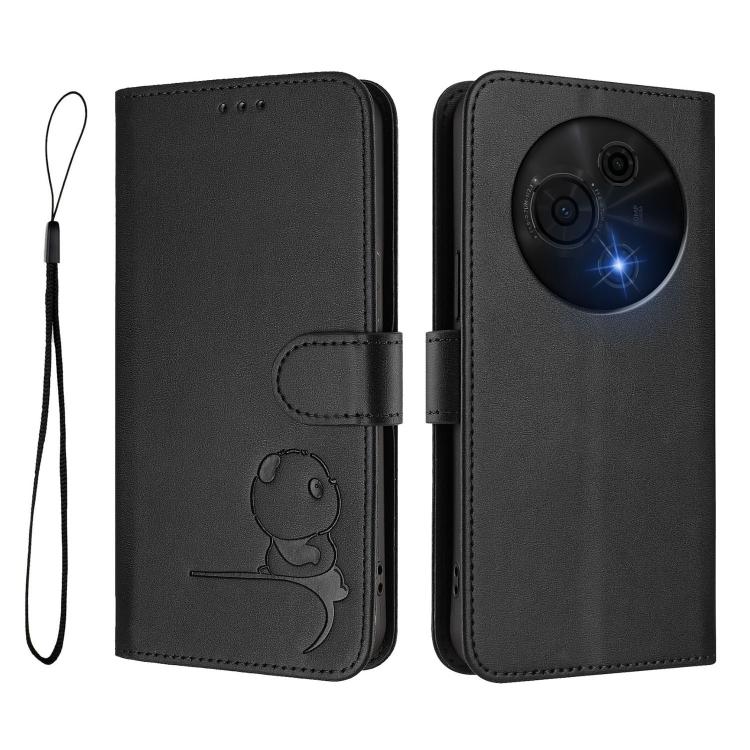 For TCL 60 NxtPaper Litter Panda Embossing RFID Leather Phone Case with Lanyard