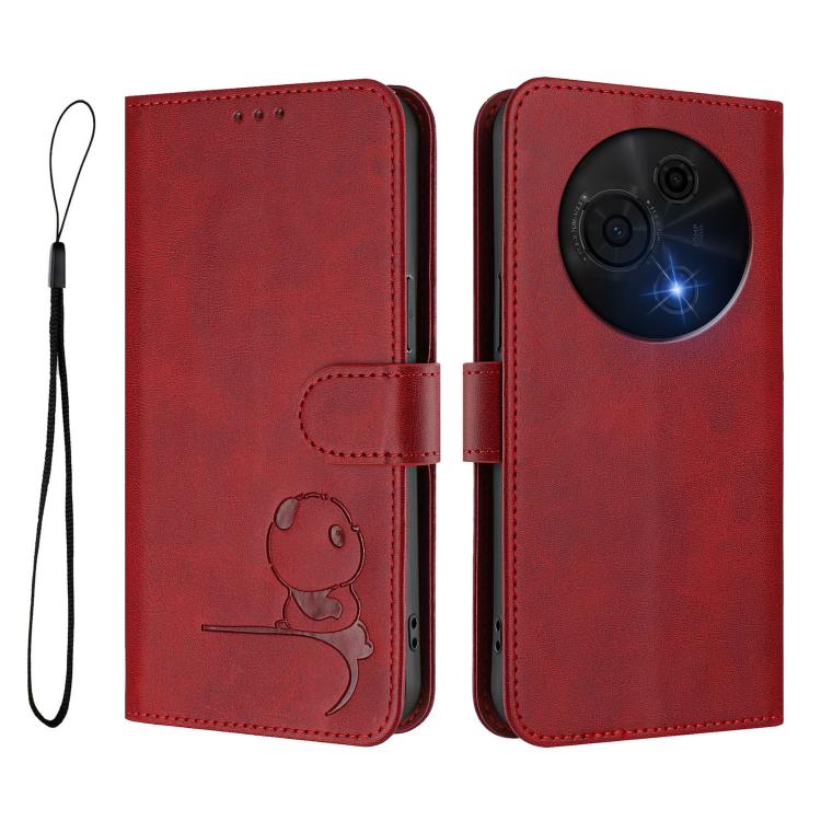 For TCL 60 NxtPaper Litter Panda Embossing RFID Leather Phone Case with Lanyard