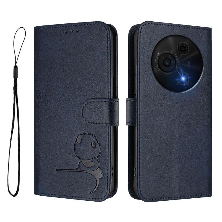 For TCL 60 NxtPaper Litter Panda Embossing RFID Leather Phone Case with Lanyard