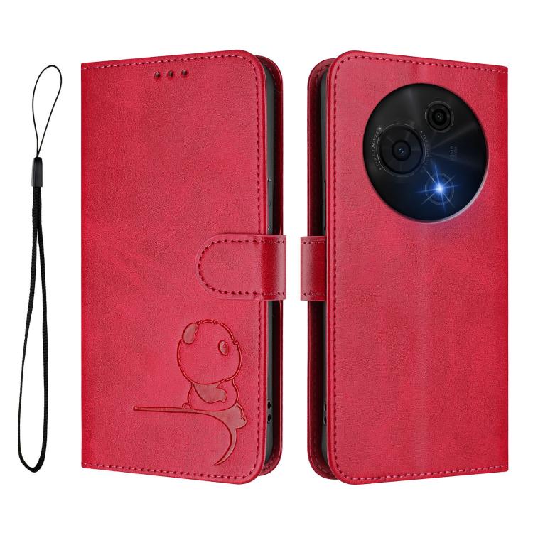 For TCL 60 NxtPaper Litter Panda Embossing RFID Leather Phone Case with Lanyard