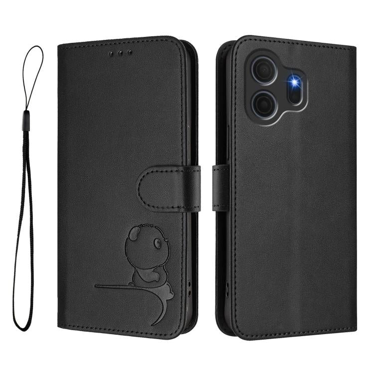 For TCL Nxtpaper 70 Pro 5G Litter Panda Embossing RFID Leather Phone Case with Lanyard