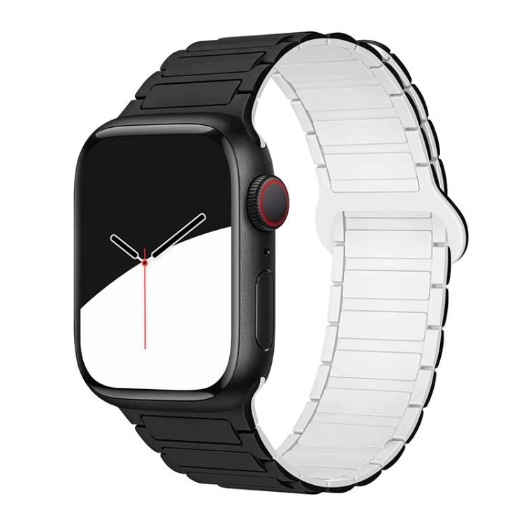 For Apple Watch 42 / 44 / 45 / 46 / 49mm xDfind Magnetic Three-bead Silicone Watch Band