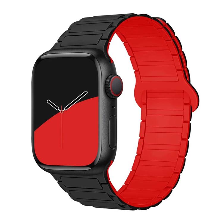 For Apple Watch 42 / 44 / 45 / 46 / 49mm xDfind Magnetic Three-bead Silicone Watch Band