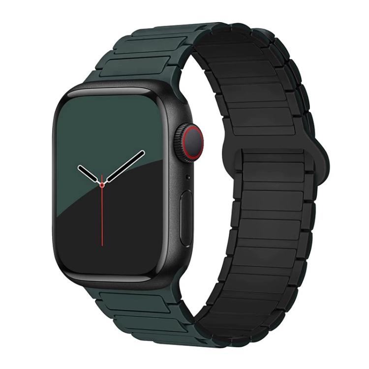 For Apple Watch 42 / 44 / 45 / 46 / 49mm xDfind Magnetic Three-bead Silicone Watch Band