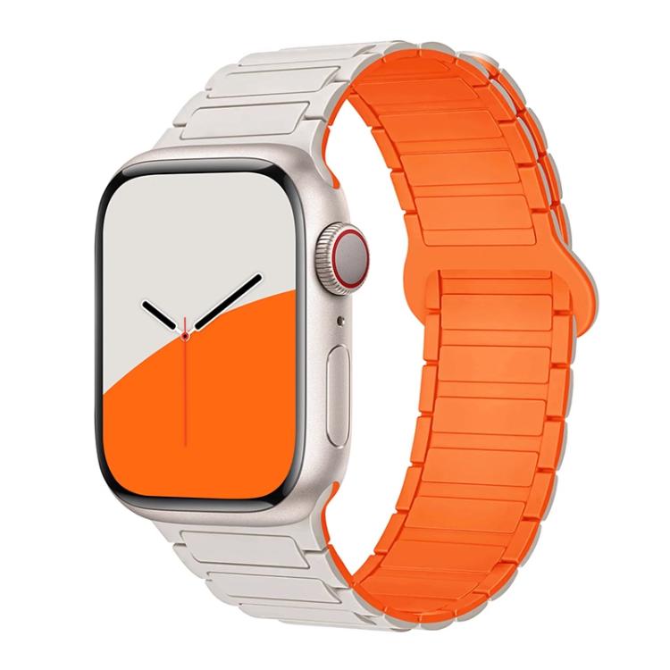 For Apple Watch 42 / 44 / 45 / 46 / 49mm xDfind Magnetic Three-bead Silicone Watch Band