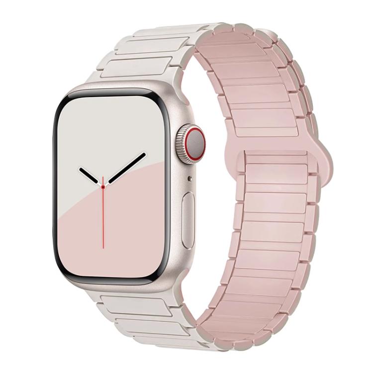 For Apple Watch 42 / 44 / 45 / 46 / 49mm xDfind Magnetic Three-bead Silicone Watch Band