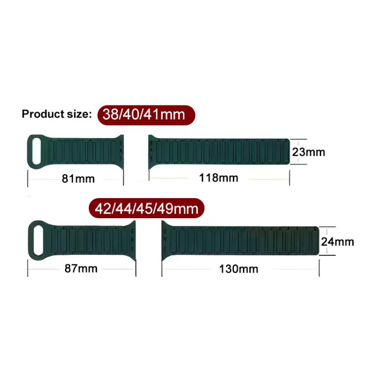 For Apple Watch 38 / 40 / 41 / S10 42mm xDfind Magnetic Three-bead Silicone Watch Band