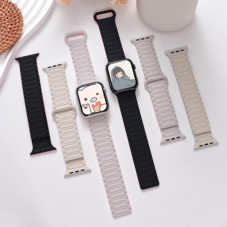 For Apple Watch 38 / 40 / 41 / S10 42mm xDfind Magnetic Three-bead Silicone Watch Band