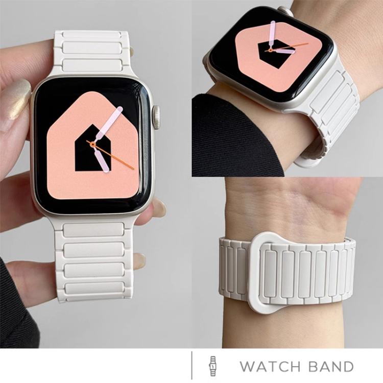 For Apple Watch 42 / 44 / 45 / 46 / 49mm xDfind Magnetic Three-bead Silicone Watch Band