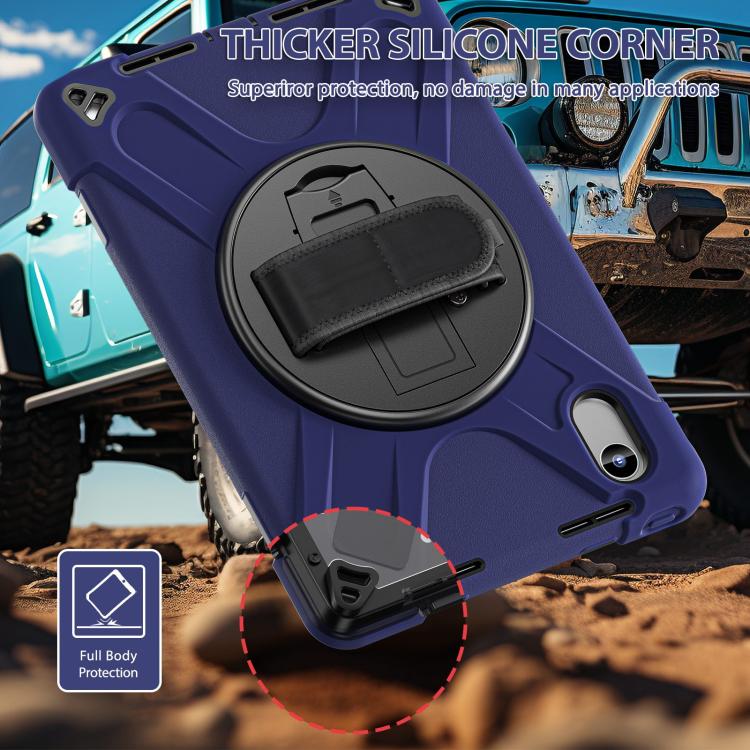 For Lenovo Xiaoxin Pad 11 2024 / 2025 Rotatable Holder Silicone Hybrid PC Tablet Case with Shoulder Strap
