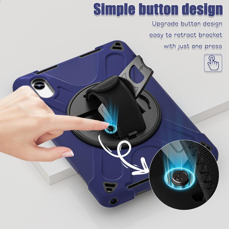 For Lenovo Xiaoxin Pad 11 2024 / 2025 Rotatable Holder Silicone Hybrid PC Tablet Case with Shoulder Strap