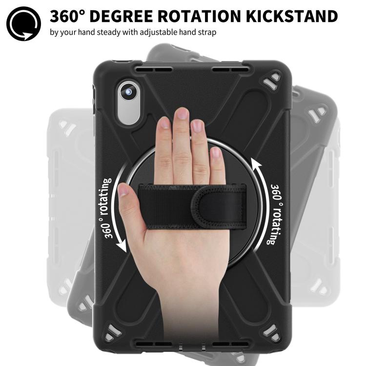 For Lenovo Xiaoxin Pad 11 2024 / 2025 Rotatable Holder Silicone Hybrid PC Tablet Case with Shoulder Strap