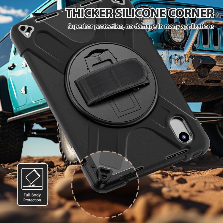 For Lenovo Xiaoxin Pad 11 2024 / 2025 Rotatable Holder Silicone Hybrid PC Tablet Case with Shoulder Strap