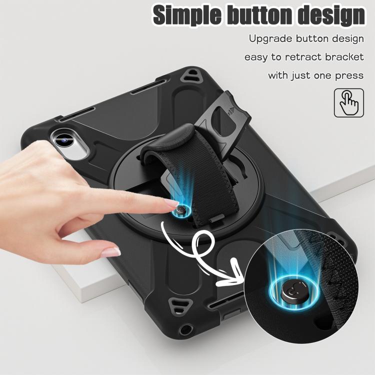 For Lenovo Xiaoxin Pad 11 2024 / 2025 Rotatable Holder Silicone Hybrid PC Tablet Case with Shoulder Strap