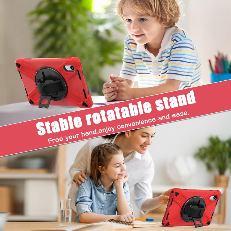 For Lenovo Xiaoxin Pad 11 2024 / 2025 Rotatable Holder Silicone Hybrid PC Tablet Case with Shoulder Strap