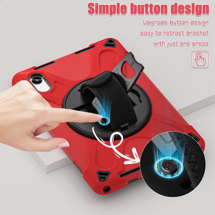 For Lenovo Xiaoxin Pad 11 2024 / 2025 Rotatable Holder Silicone Hybrid PC Tablet Case with Shoulder Strap