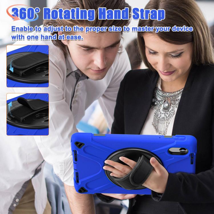 For Lenovo Xiaoxin Pad 11 2024 / 2025 Rotatable Holder Silicone Hybrid PC Tablet Case with Shoulder Strap