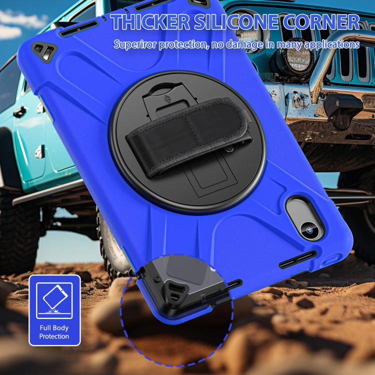 For Lenovo Xiaoxin Pad 11 2024 / 2025 Rotatable Holder Silicone Hybrid PC Tablet Case with Shoulder Strap