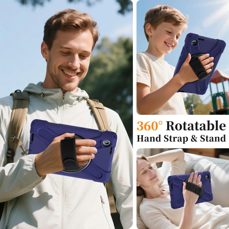 For Lenovo Tab One / K9 Rotatable Holder Silicone Hybrid PC Tablet Case with Shoulder Strap