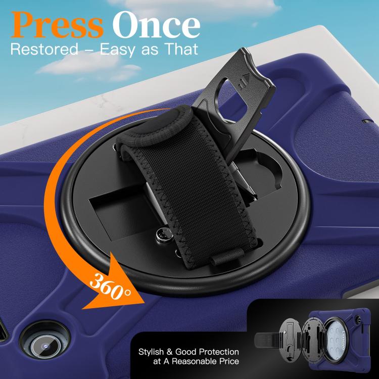 For Lenovo Tab One / K9 Rotatable Holder Silicone Hybrid PC Tablet Case with Shoulder Strap