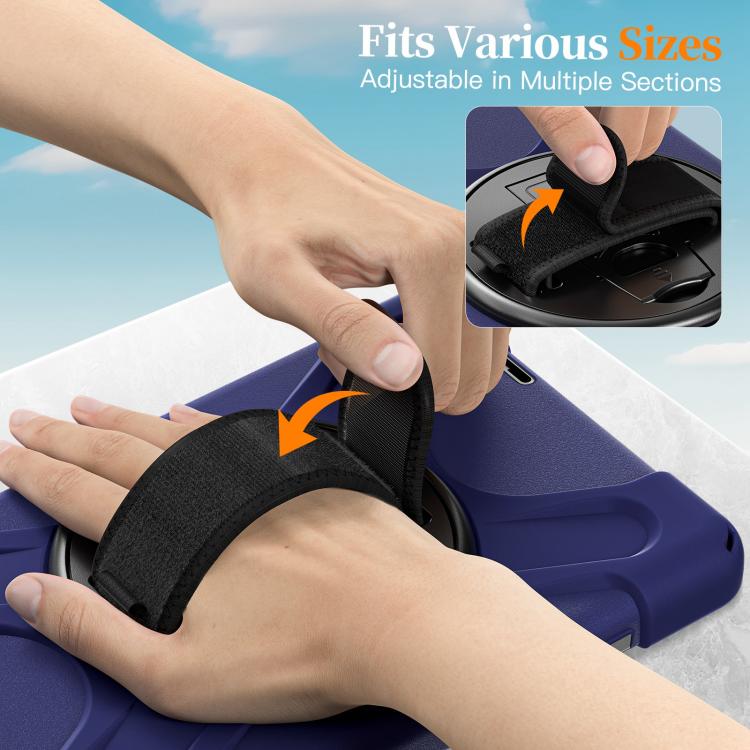 For Lenovo Tab One / K9 Rotatable Holder Silicone Hybrid PC Tablet Case with Shoulder Strap