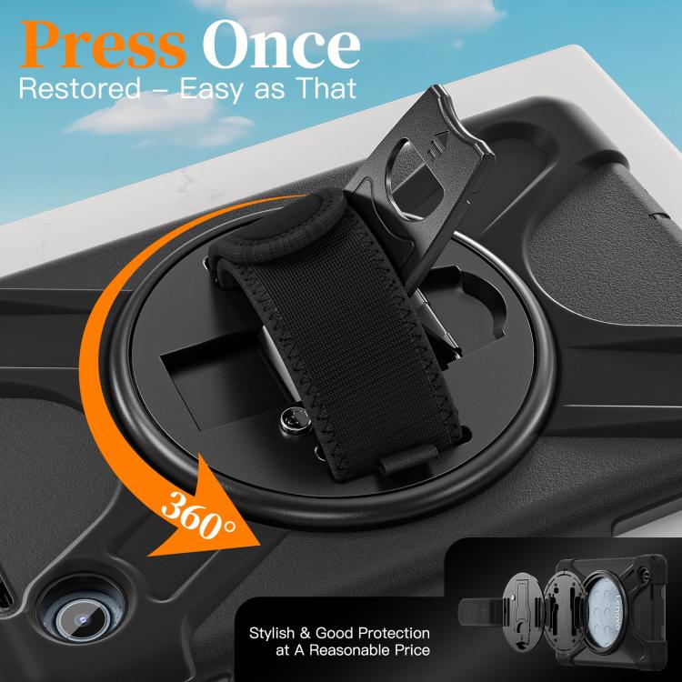 For Lenovo Tab One / K9 Rotatable Holder Silicone Hybrid PC Tablet Case with Shoulder Strap