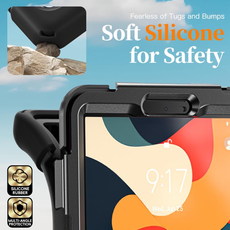 For Lenovo Tab One / K9 Rotatable Holder Silicone Hybrid PC Tablet Case with Shoulder Strap