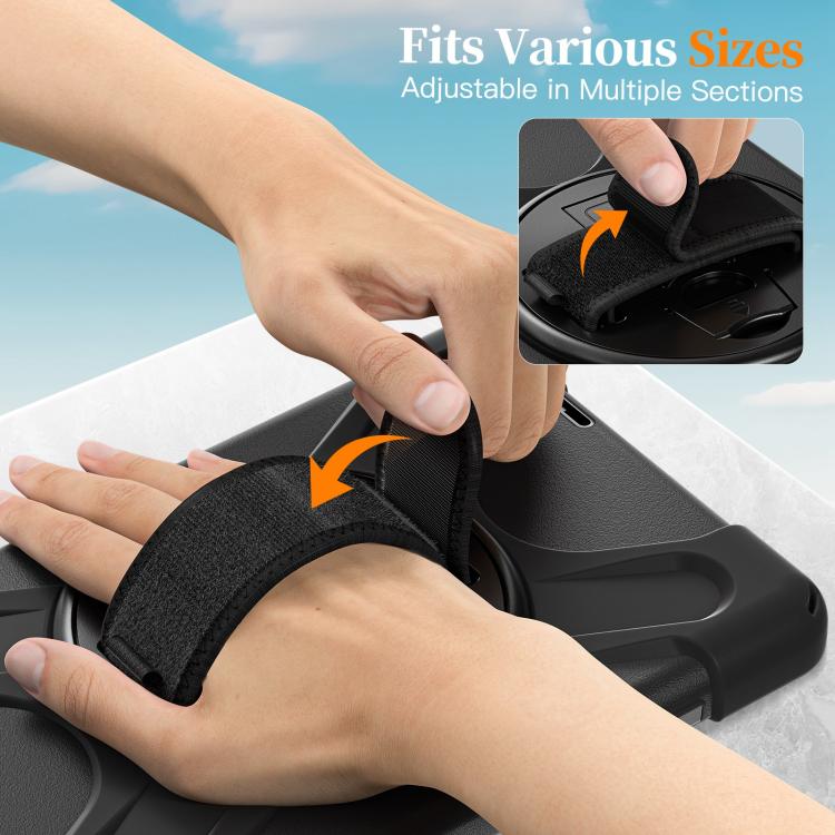 For Lenovo Tab One / K9 Rotatable Holder Silicone Hybrid PC Tablet Case with Shoulder Strap