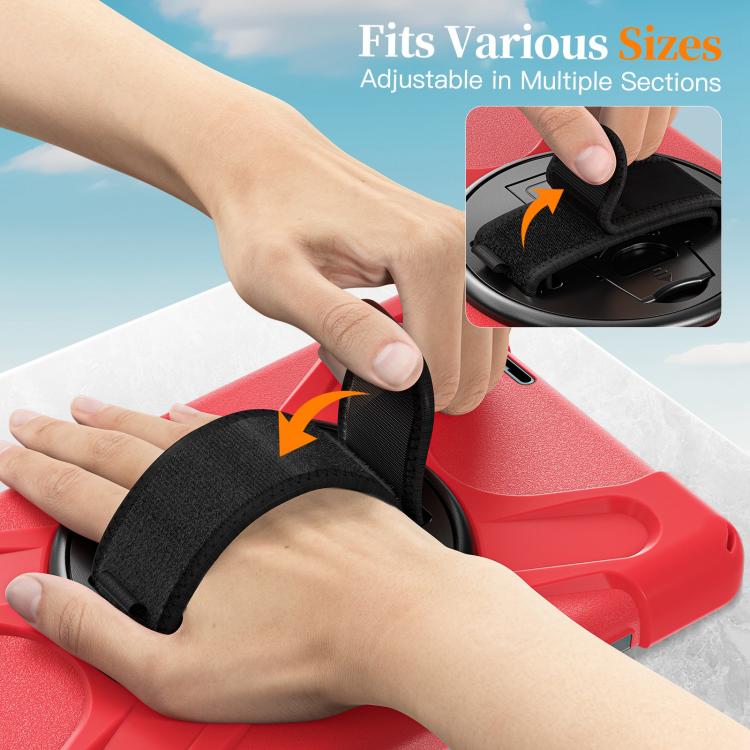 For Lenovo Tab One / K9 Rotatable Holder Silicone Hybrid PC Tablet Case with Shoulder Strap