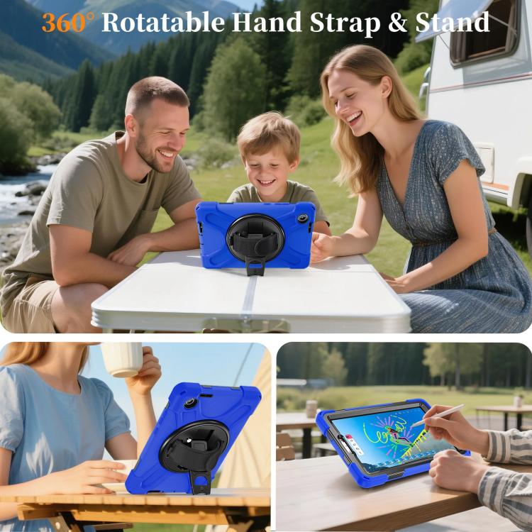For Lenovo Tab One / K9 Rotatable Holder Silicone Hybrid PC Tablet Case with Shoulder Strap