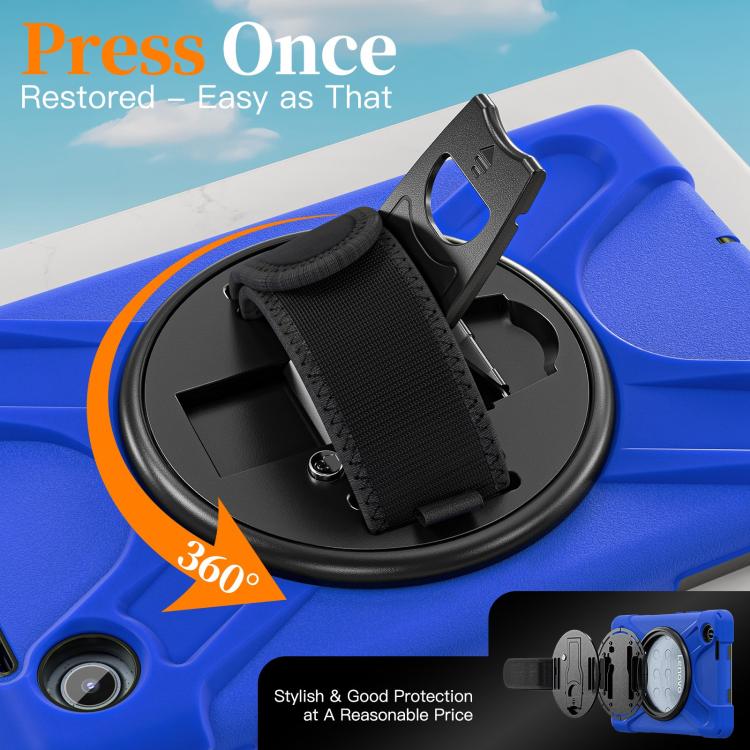 For Lenovo Tab One / K9 Rotatable Holder Silicone Hybrid PC Tablet Case with Shoulder Strap