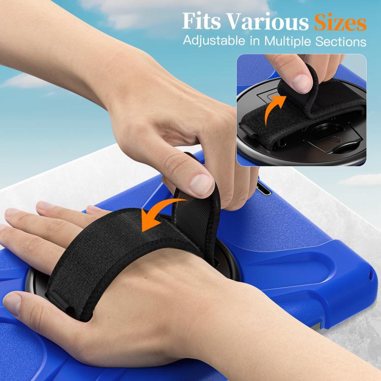 For Lenovo Tab One / K9 Rotatable Holder Silicone Hybrid PC Tablet Case with Shoulder Strap