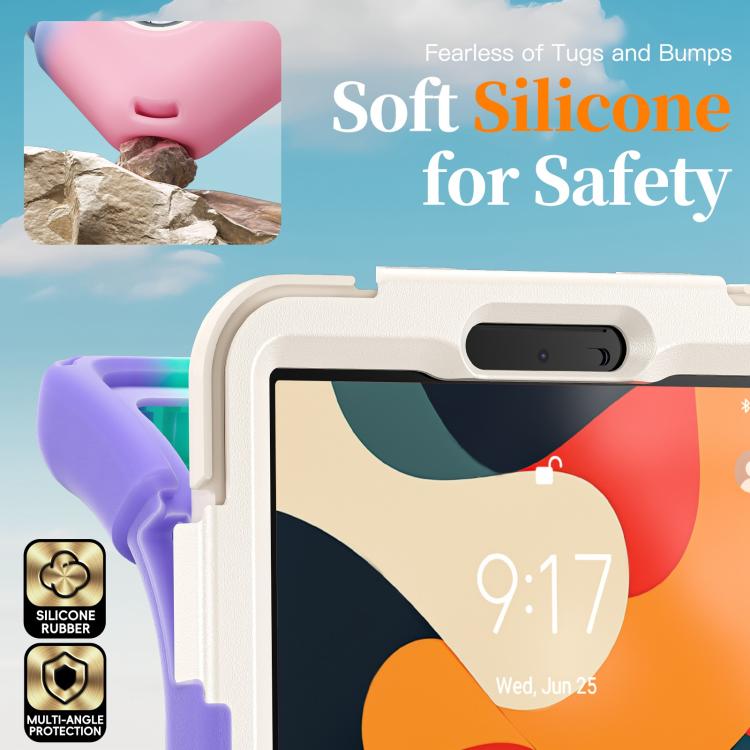 For Lenovo Tab One / K9 Rotatable Holder Silicone Hybrid PC Tablet Case with Shoulder Strap