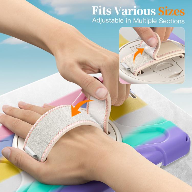 For Lenovo Tab One / K9 Rotatable Holder Silicone Hybrid PC Tablet Case with Shoulder Strap