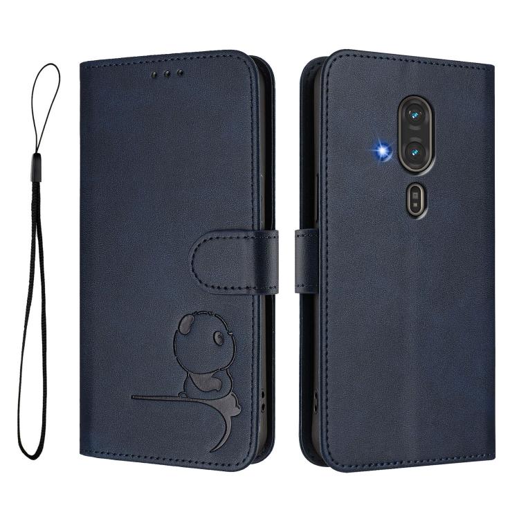 For Fujitsu FCNT Rakuraku F-53E Litter Panda Embossing RFID Leather Phone Case with Lanyard