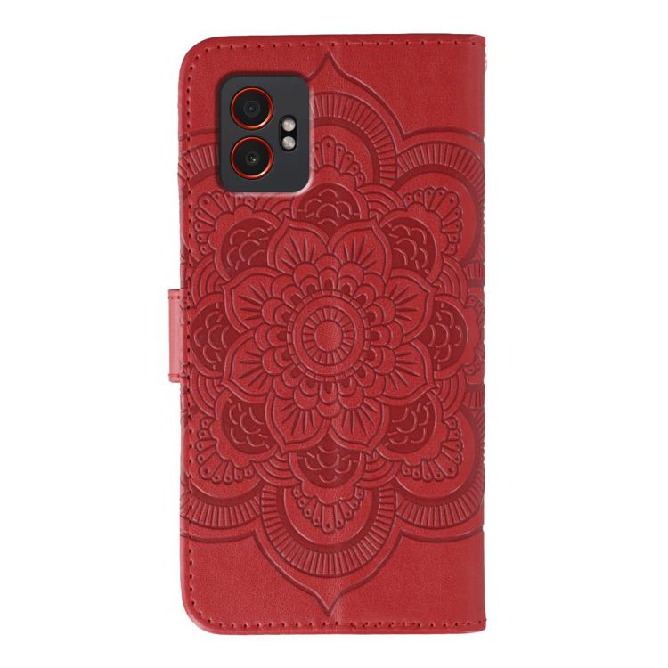 For Samsung Galaxy XCover7 Pro Sun Mandala Embossing Pattern Phone Leather Case
