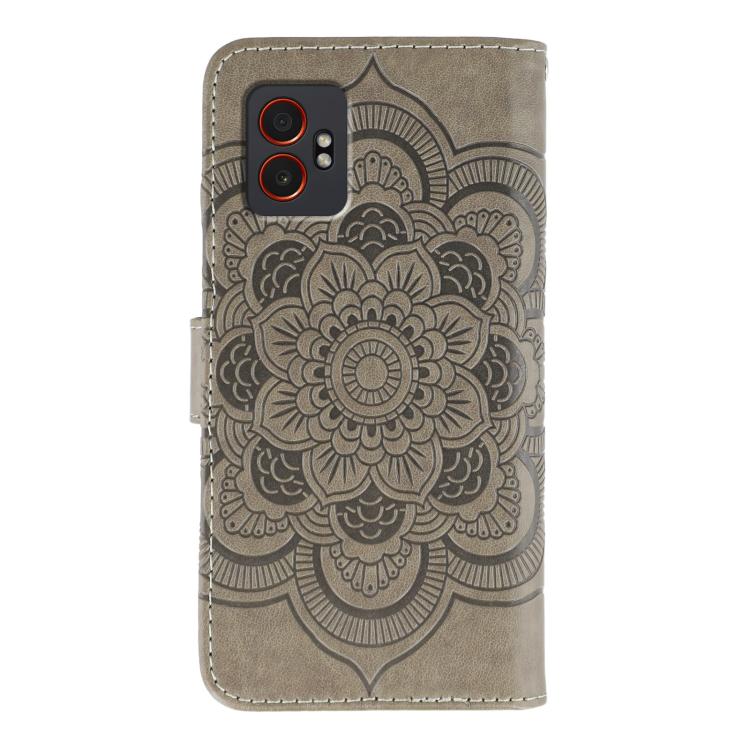 For Samsung Galaxy XCover7 Pro Sun Mandala Embossing Pattern Phone Leather Case