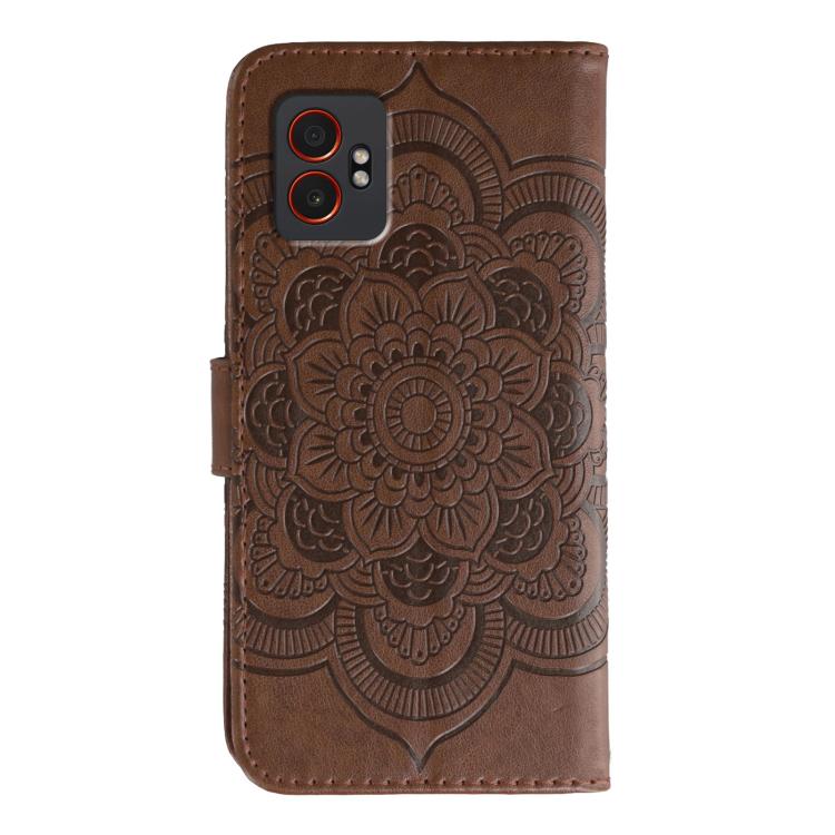 For Samsung Galaxy XCover7 Pro Sun Mandala Embossing Pattern Phone Leather Case