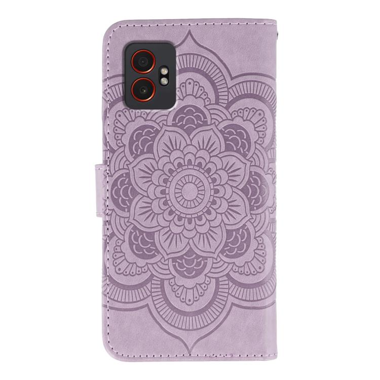 For Samsung Galaxy XCover7 Pro Sun Mandala Embossing Pattern Phone Leather Case