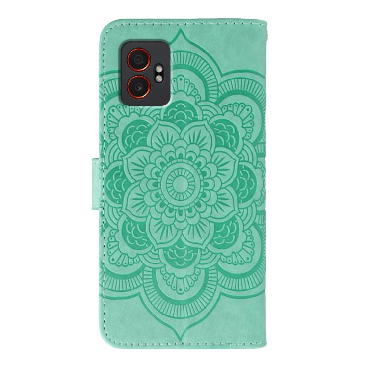 For Samsung Galaxy XCover7 Pro Sun Mandala Embossing Pattern Phone Leather Case