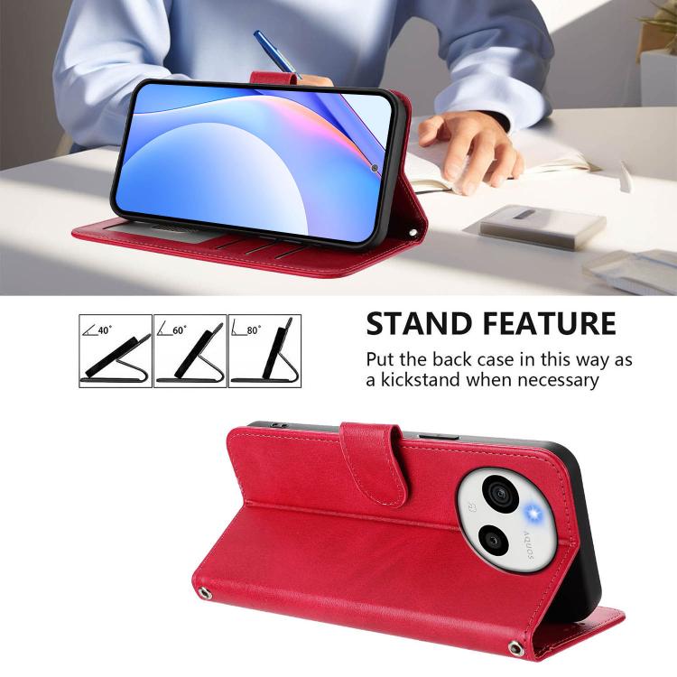 For Sharp Aquos Sense10 Litter Panda Embossing RFID Leather Phone Case with Lanyard