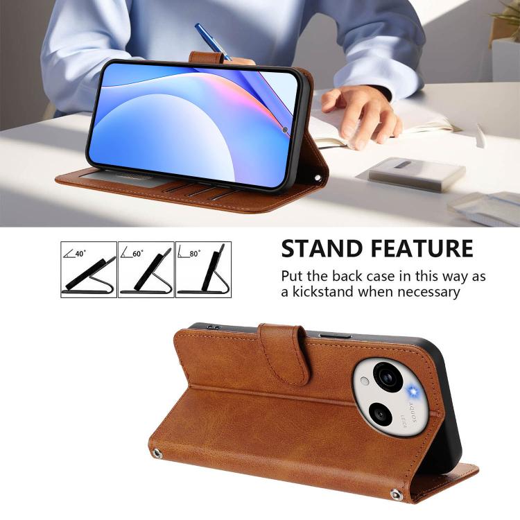 For Sharp Aquos R11 Litter Panda Embossing RFID Leather Phone Case with Lanyard