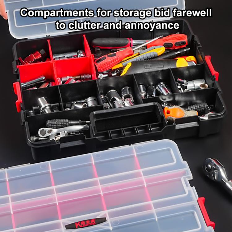 Hardware Parts Portable Multi-functional Compartment Storage Box, Size:38x29.5xcm